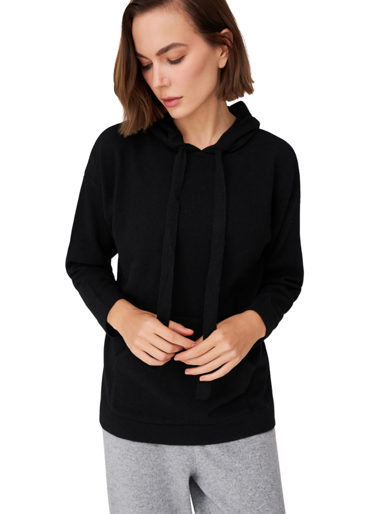 Peraluna Cashmere Blend Hooded Loose Cut Women's Knitwear Sweater - Bild 46 von 66