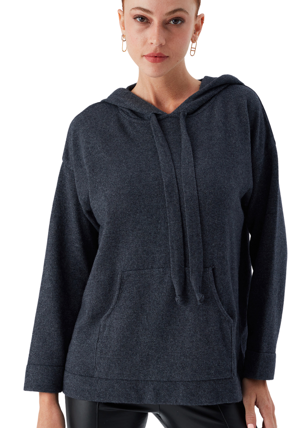 Peraluna Cashmere Blend Hooded Loose Cut Women's Knitwear Sweater - Bild 12 von 66